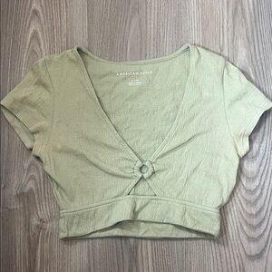 American Eagle Outfitters Sage Green Crop Top